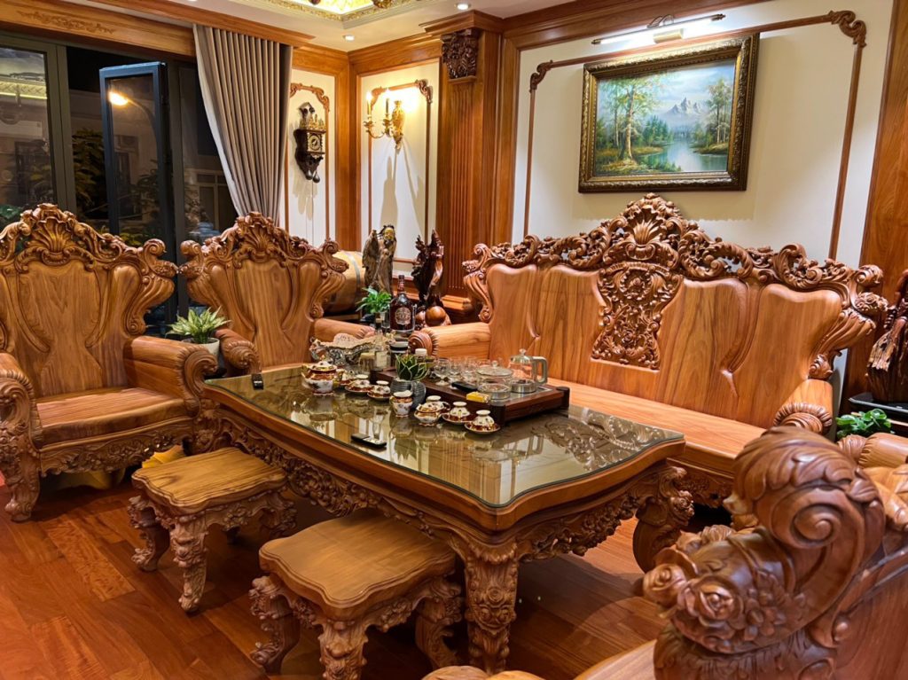 nội thất biệt thự gỗ tự nhiên