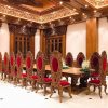 Bộ bàn ăn 12 ghế bọc da bò