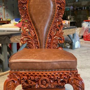 Bộ bàn ăn 12 ghế bọc da bò
