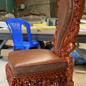 Bộ bàn ăn 12 ghế bọc da bò