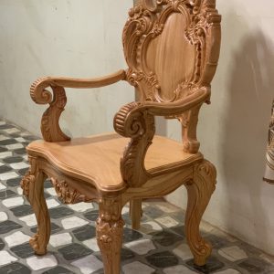 Bộ bàn ghế ăn gỗ hoa hồng chân cong - Bàn dài 10 ghế