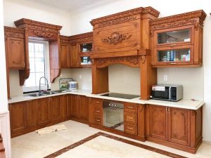 Tủ bếp phòng khách thiết kế theo bản vẽ 3D mẫu theo yêu cầu của khách hàng