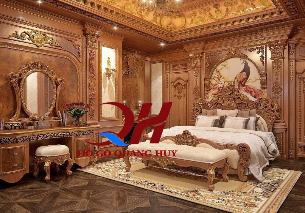 Giường ngủ gỗ gõ Nam Phi cao cấp