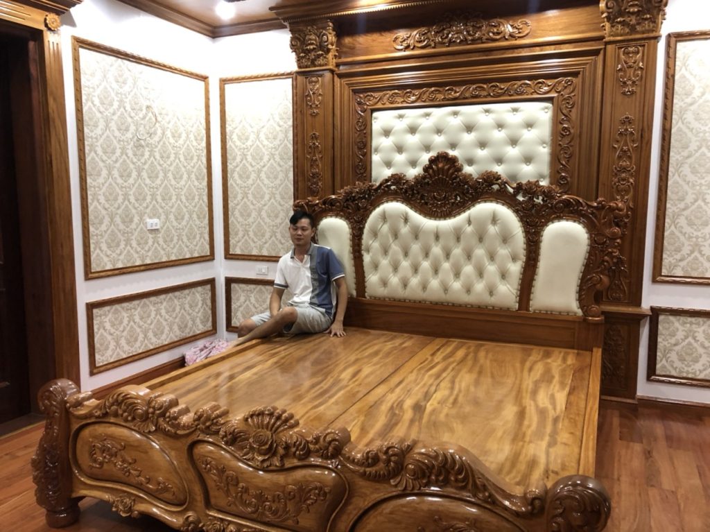 Giường ngủ gỗ gõ Nam Phi cao cấp