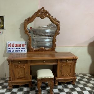 Bàn ghế trang điểm gỗ tự nhiên QH01
