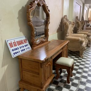 Bàn ghế trang điểm gỗ tự nhiên QH01
