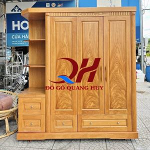 Tủ quần áo tân cổ điển gỗ gõ Nam Phi cao cấp