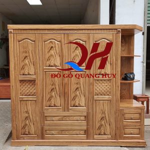 Tủ quần áo tân cổ điển gỗ gõ Nam Phi cao cấp