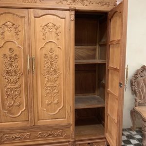 Tủ quần áo tân cổ điển gỗ gõ Nam Phi cao cấp