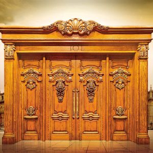 Cửa chính gỗ tự nhiên tân cổ điển