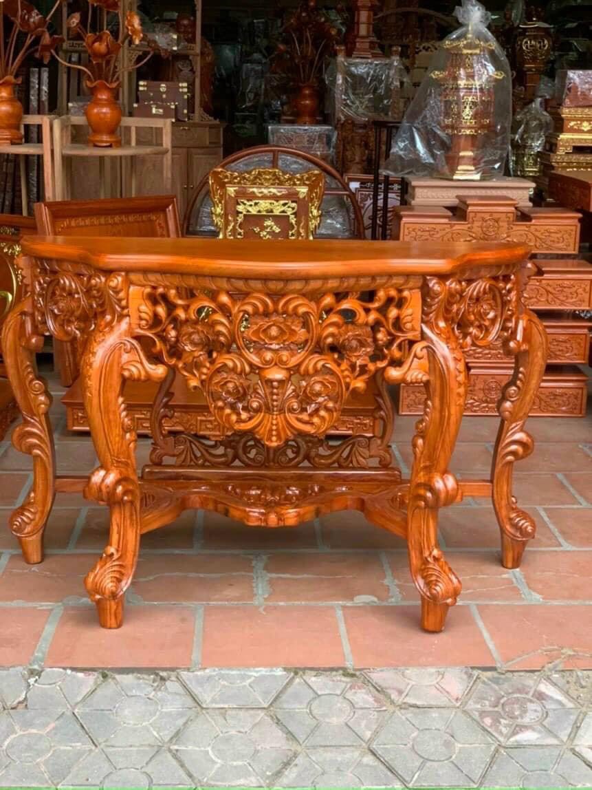 Bàn trang trí sảnh gỗ tự nhiên