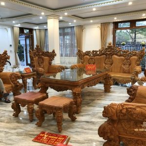 Bộ bàn ghế hoàng gia nguyên khối Cá Chép Tài Lộc