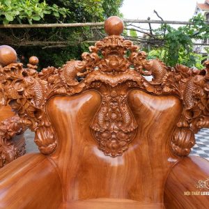 Bộ bàn ghế hoàng gia nguyên khối Cá Chép Tài Lộc