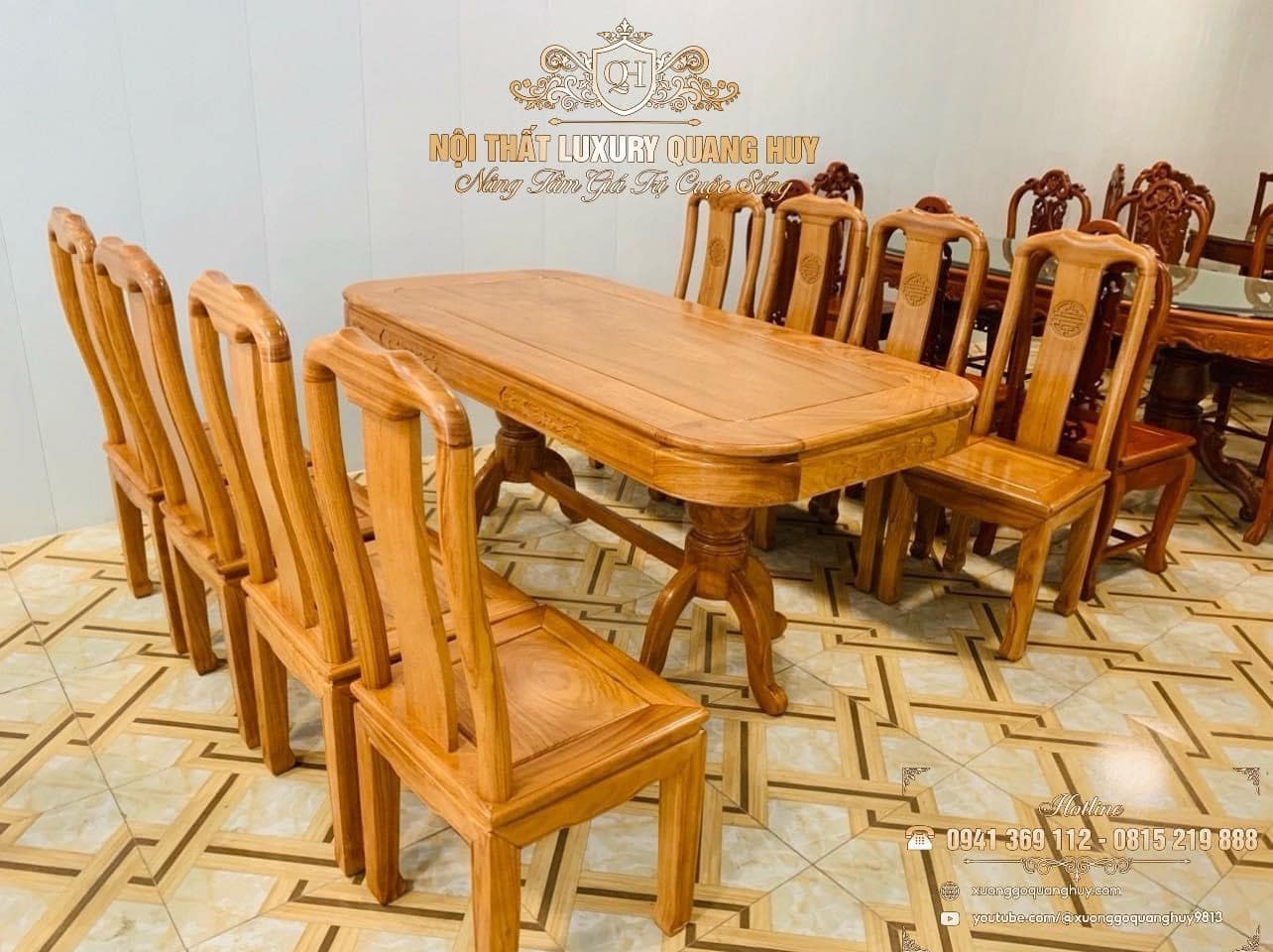 bộ bàn ghế ăn bằng gỗ tự nhiên