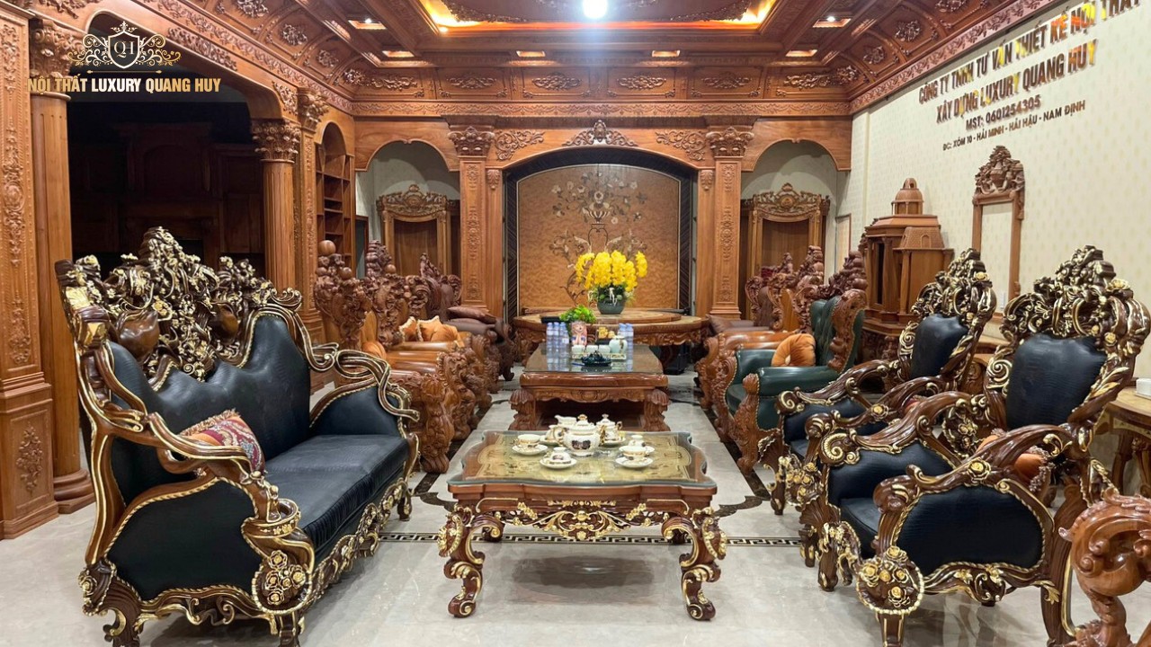 bộ bàn ghế gỗ phòng khách gỗ tự nhiên