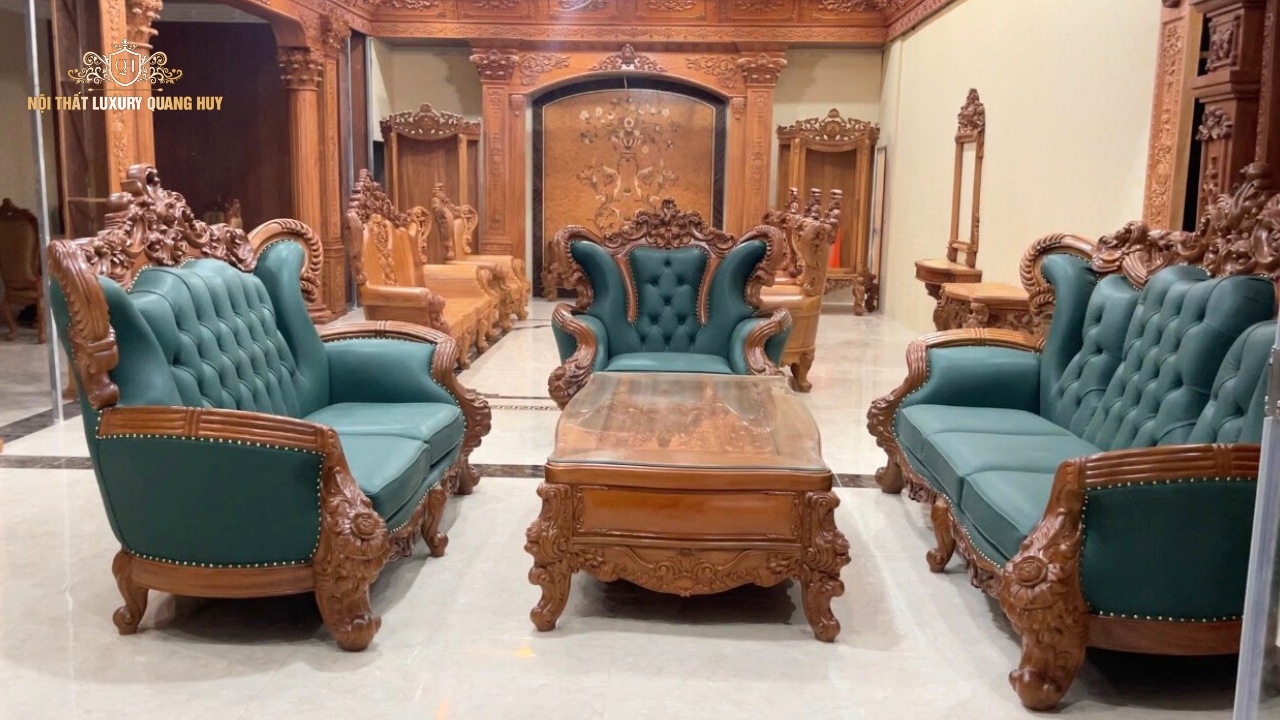 bộ bàn ghế gỗ phòng khách gỗ tự nhiên