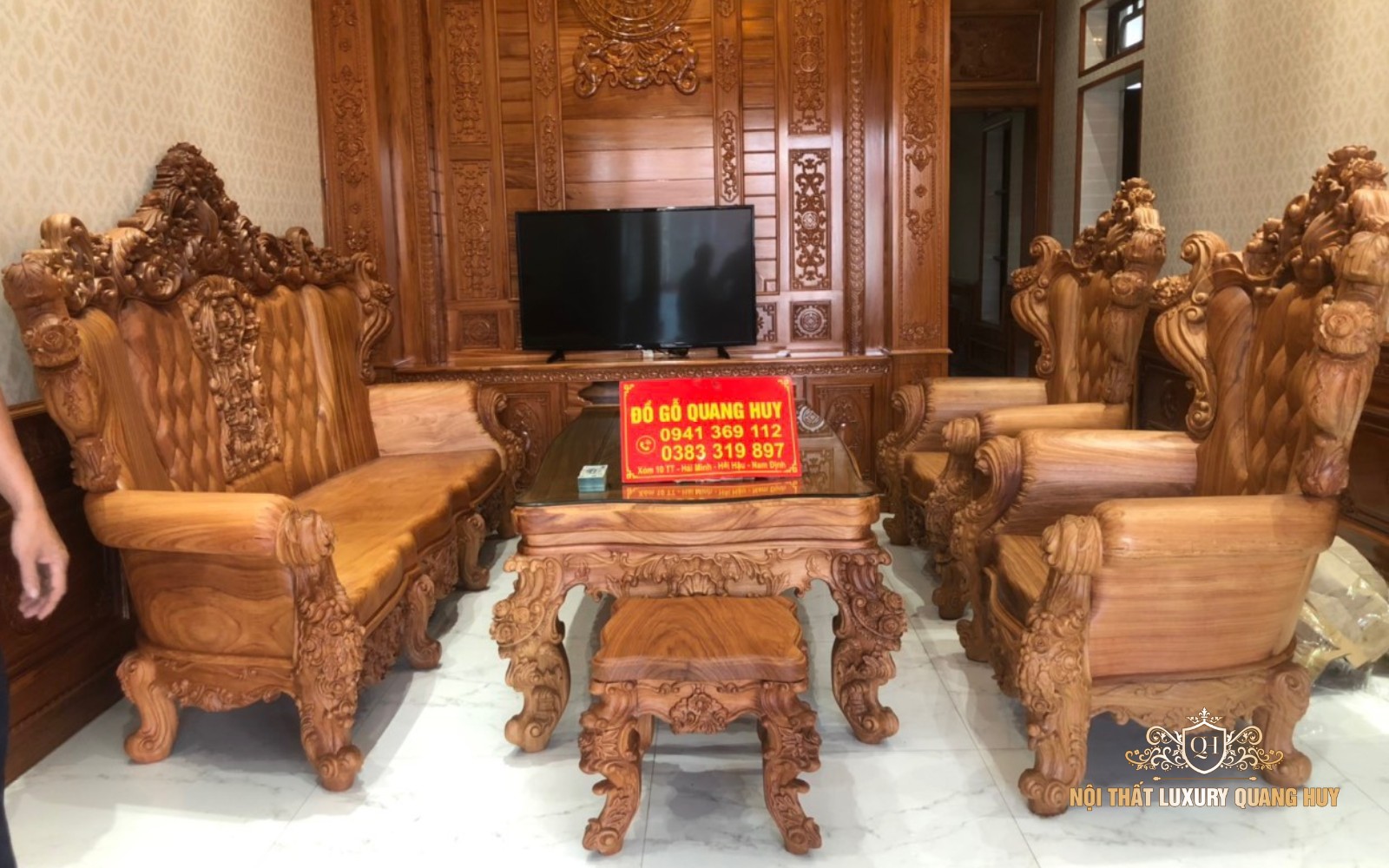 bộ bàn ghế gỗ phòng khách gỗ tự nhiên