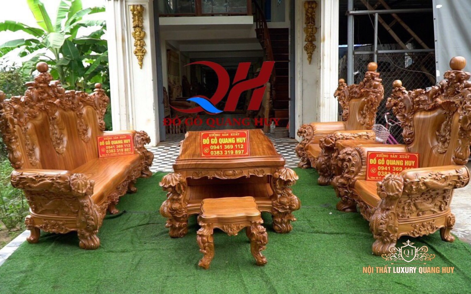 bộ bàn ghế gỗ phòng khách gỗ tự nhiên