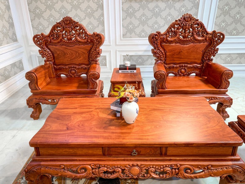Bộ bàn ghế hoàng gia hương đá 6 món