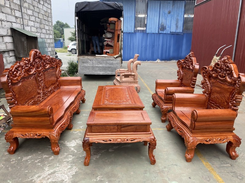 Bộ bàn ghế hoàng gia luis gỗ hương đá
