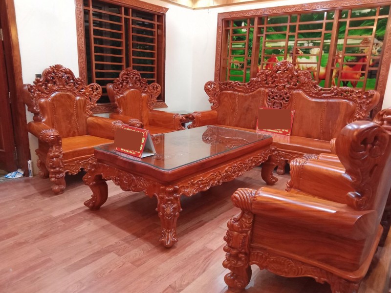 Bộ hoàng gia gỗ hương đỏ 8 món