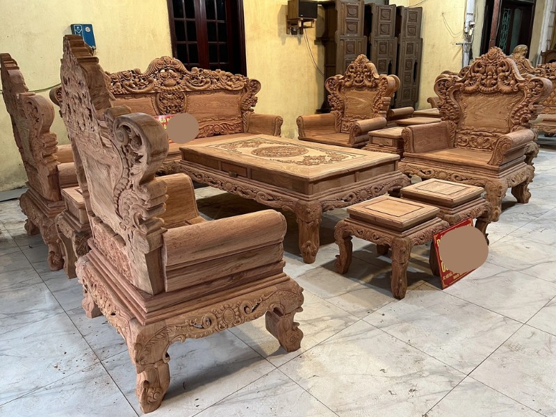 Bộ bàn ghế hoàng gia hương đá 10 món