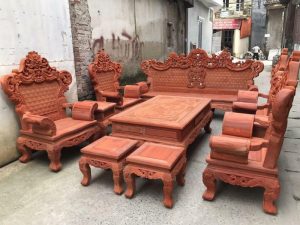 bộ bàn ghế hoàng gia gỗ hương đá