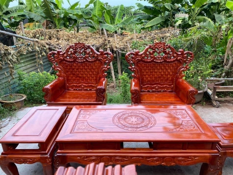 Bộ ghế hoàng gia 6 món làm từ gỗ xà cừ