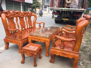 bộ bàn ghế hoàng gia gỗ xà cừ