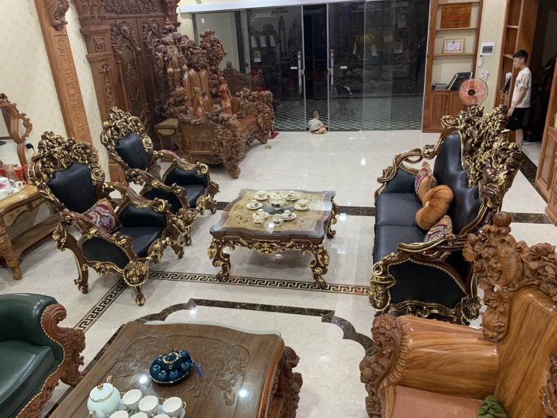 bộ bàn ghế gỗ óc chó
