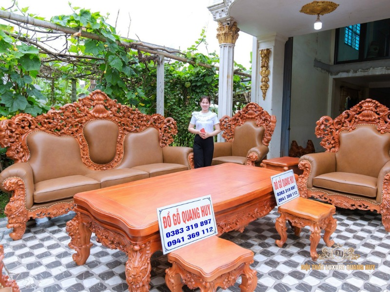 Bộ bàn ghế hoàng gia hoa hồng