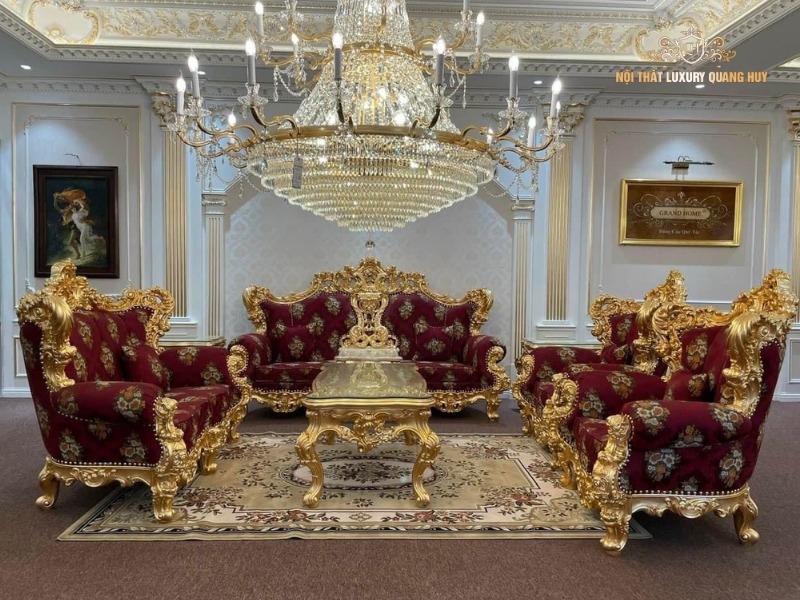 Bộ bàn ghế hoàng gia bọc đệm siêu VIP