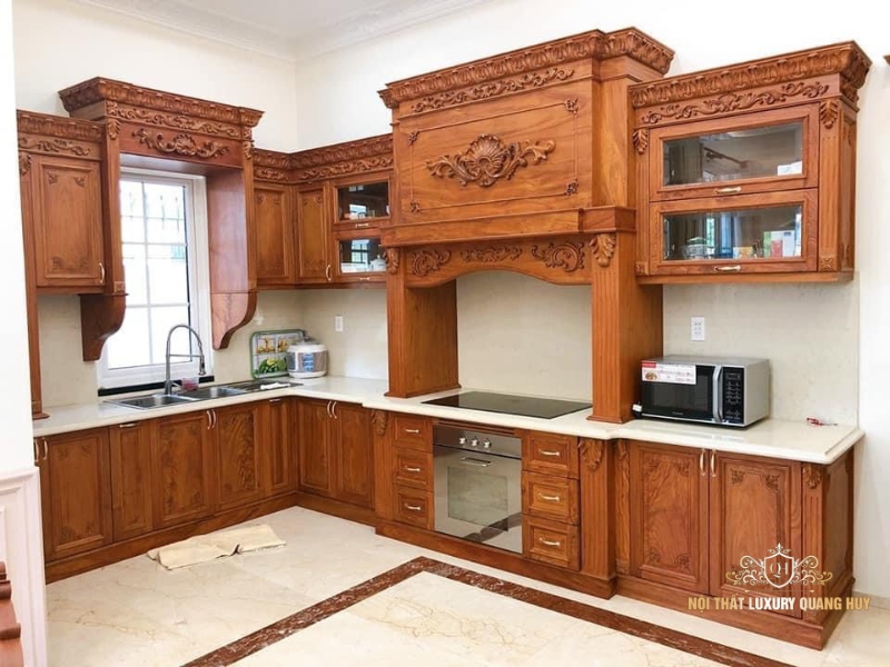 Tủ bếp gỗ tự nhiên cao cấp