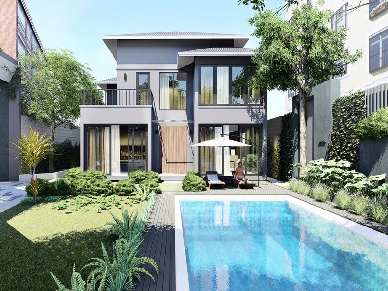 biệt thự nhà vườn 2 tầng