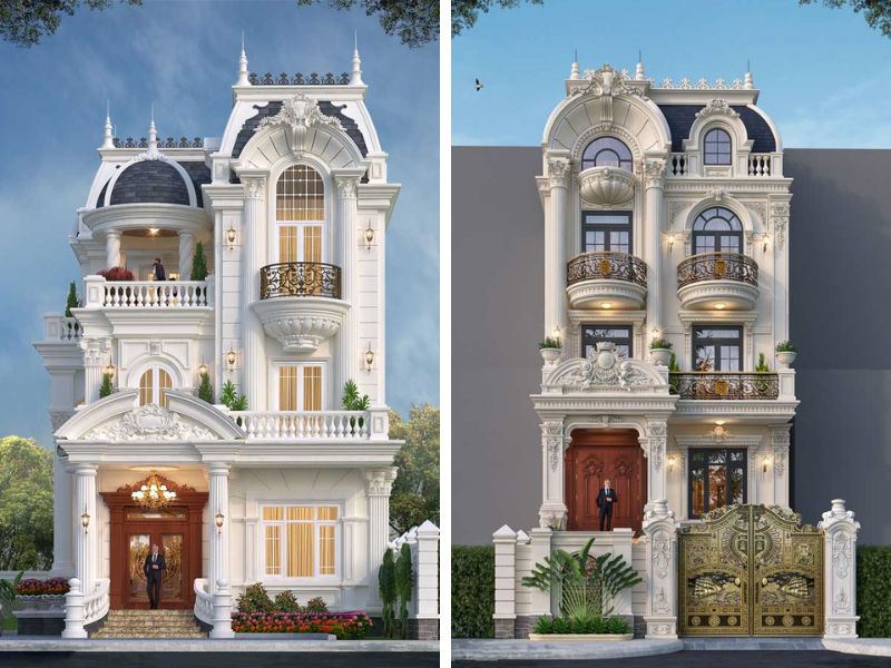 biệt thự tân cổ điển 3 tầng kiểu Pháp