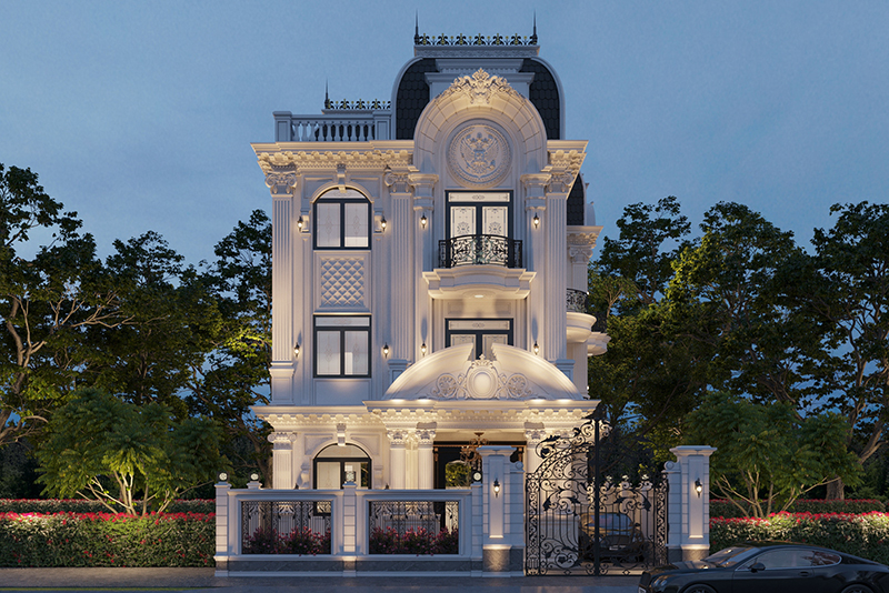 biệt thự tân cổ điển 3 tầng kiểu Pháp