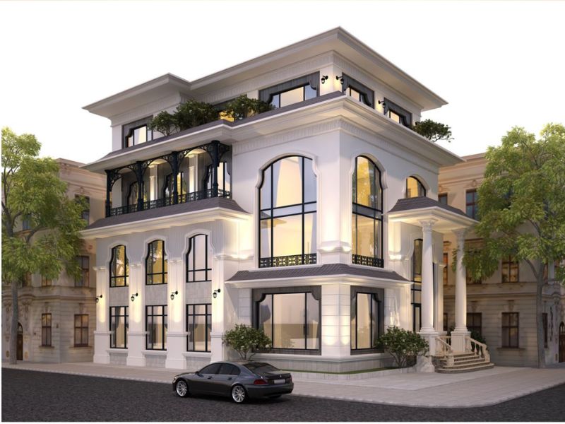 biệt thự tân cổ điển 4 tầng