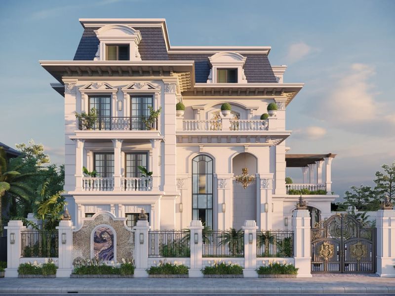 biệt thự tân cổ điển 4 tầng