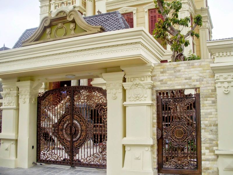 cổng biệt thự nhà vườn