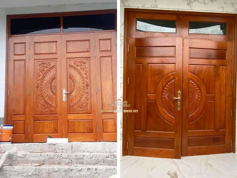 cửa gỗ biệt thự tân cổ điển