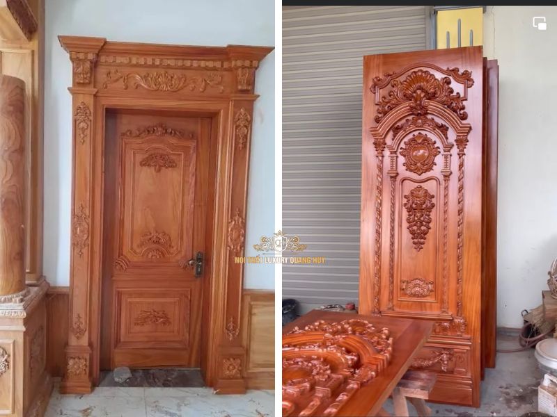 cửa gỗ biệt thự tân cổ điển