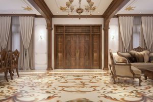 cửa gỗ biệt thự tân cổ điển