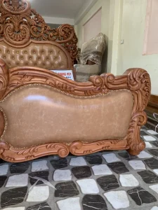 giường gỗ tân cổ điển nguyên khối