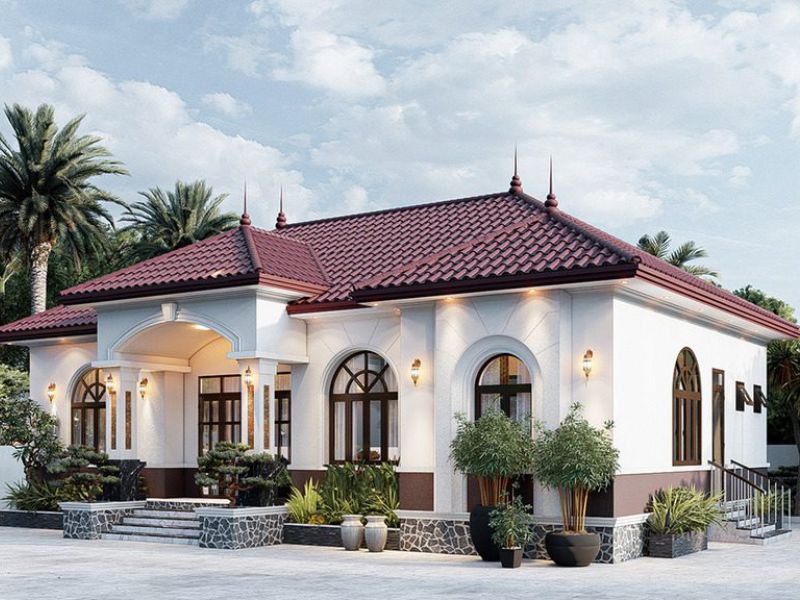 mẫu nhà biệt thự vườn 1 tầng đẹp