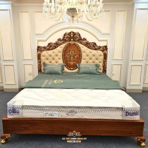 giường gỗ tân cổ điển