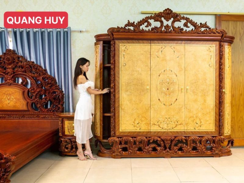 mẫu tủ quần áo gỗ tự nhiên 3 cánh