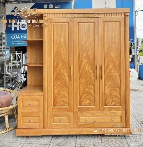 mẫu tủ quần áo gỗ tự nhiên 3 cánh