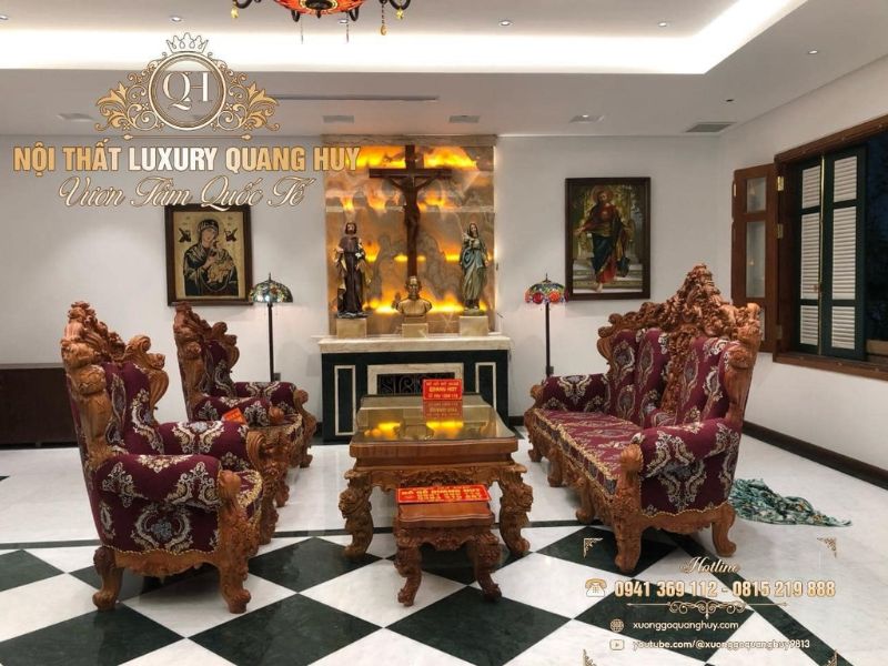 bộ bàn ghế hoàng gia 6 món