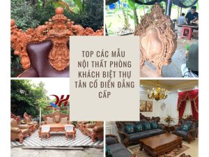 nội thất phòng khách biệt thự tân cổ điển