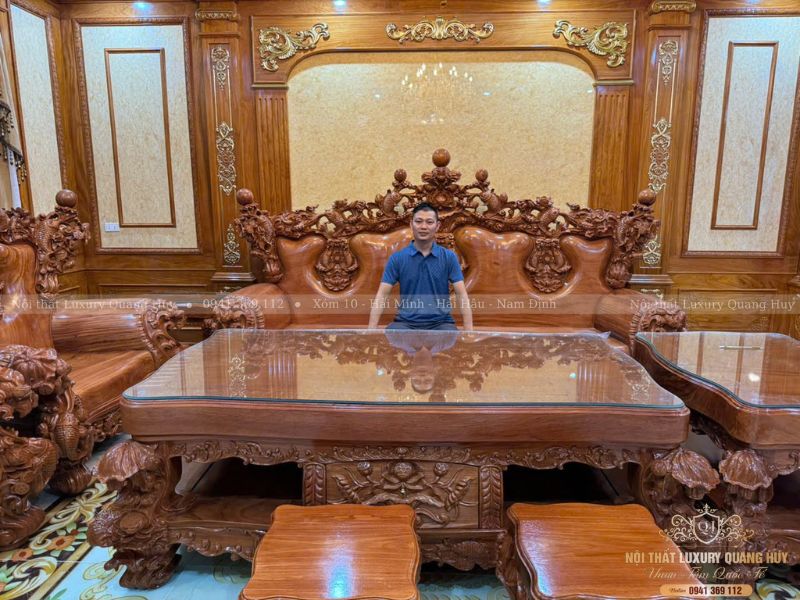 bộ bàn ghế gỗ hoàng gia Cá Chép Vượt Long Môn